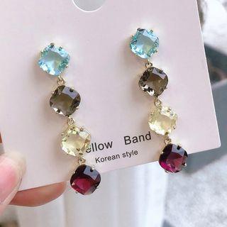 Faux Crystal Dangle Earring 925 Silver Needle - As Shown In Figure - One Size