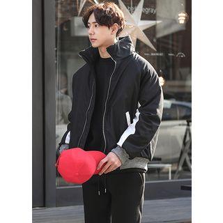 High-neck Contrast-trim Jacket