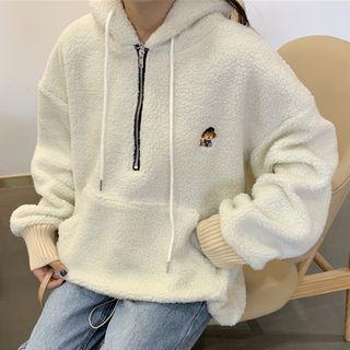 Dog Embroidered Hoodie As Shown In Figure - One Size