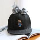 Embroidered Bear Bow Baseball Cap