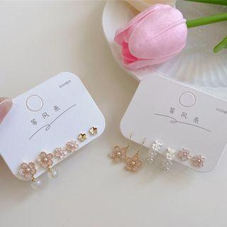 3 Pair Set: Sakura Alloy Earring (various Designs)