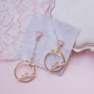 Non-matching Hoop Dangle Earring / Clip-on Earring