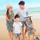 Family Matching Sleeveless A-line Dress / Short-sleeve T-shirt / Shorts
