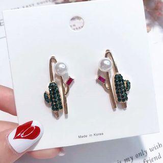 Cactus Rhinestone Earring