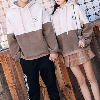 Couple Matching Color Block Hoodie / Mini Plaid A-line Skirt