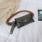 Studded Chain Strap Faux Leather Crossbody Bag