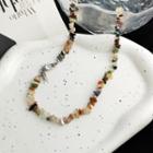 Stone Necklace 1 Pc - Multicolor - Blue & Green & Brown - One Size