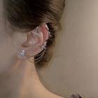 Rhinestone Star Chained Ear Cuff 1 Pc - Left Ear - Gold - One Size