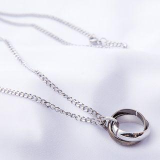 Couple Matching Ring Pendant Necklace