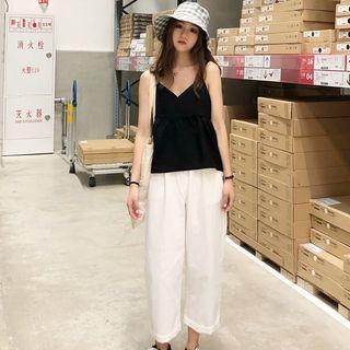 Spaghetti-strap Flared Top / Cropped Pants
