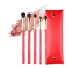 Set Of 5: Makeup Brush With Case One Size - One Size