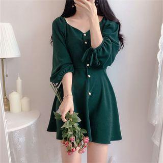 Long -sleeve A-line Dress
