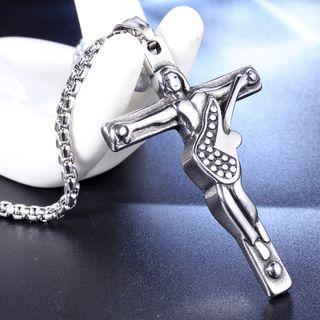 Cross Guitar Pendant Without Chain - Pendant - Silver - One Size