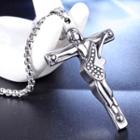 Cross Guitar Pendant Without Chain - Pendant - Silver - One Size