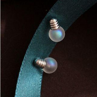 S925 Silver Light Bulb Stud Earring 1 Pair - One Size
