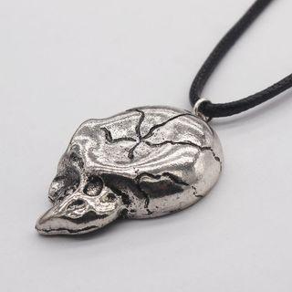Steampunk Pendant Necklace Black & Silver - One Size