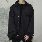 Ripped Button Jacket Black - One Size
