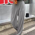 Pleated Wide-leg Pants Ash Gray - One Size