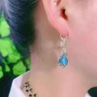 Rhinestone Floral Drop Earring Drop Earring - Blue - One Size