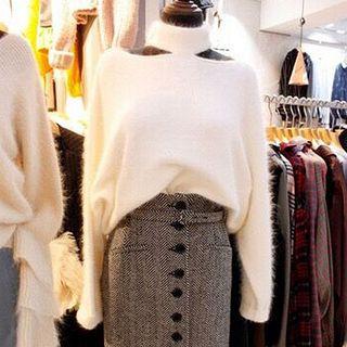 Cutout Mock-neck Long-sleeve Top
