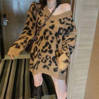 Leopard-print Loose-fit Sweater Leopard - One Size