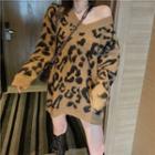 Leopard-print Loose-fit Sweater Leopard - One Size