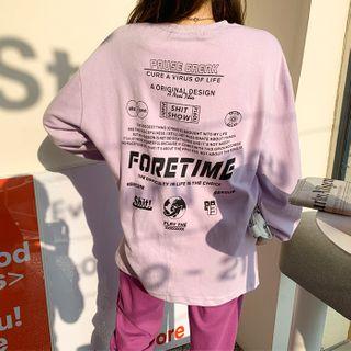 Letter Deep-slit Sweatshirt