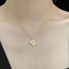 Stainless Steel Mahjong Pendant Necklace Gold - One Size