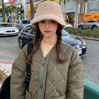 Padded Button Jacket Army Green - One Size