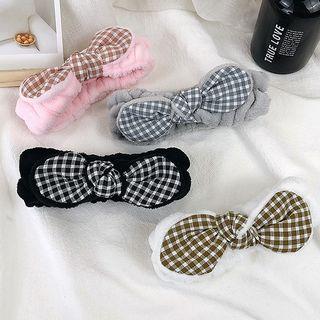 Plaid Bow Face Wash Headband