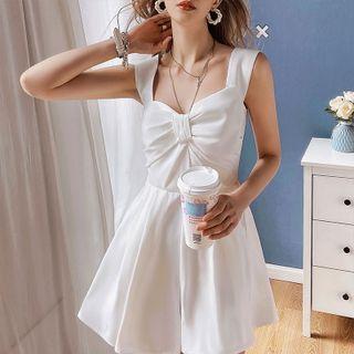 Sleeveless Bow Wide-leg Romper