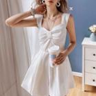 Sleeveless Bow Wide-leg Romper