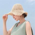 Woven Straw Sun Bucket Hat