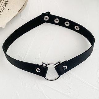 Alloy Cross Pendant Faux Leather Choker / Thigh Garter