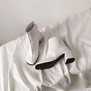Square-toe Chunky-heel Booties