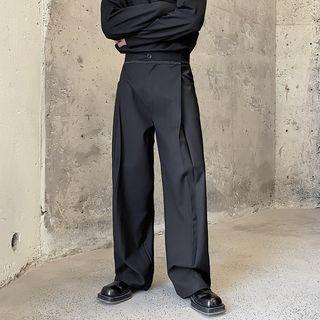 Shirred Straight Leg Dress Pants