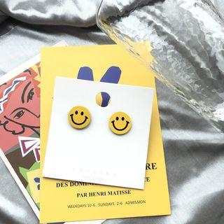 Smiley Face Stud Earring / Ear Clip