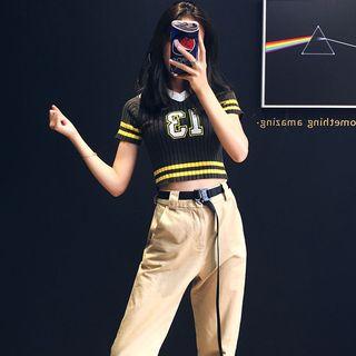 Collared Crop Knit Top