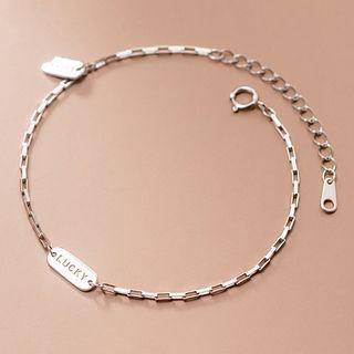 Lettering Sterling Silver Bracelet S925 Silver - Bracelet - Silver - One Size