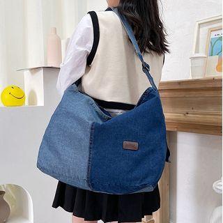 Denim Crossbody Bag Dark Blue - One Size