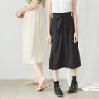 Tie-waist Midi Straight-fit Skirt