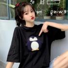 Penguin Pattern Short-sleeve T-shirt