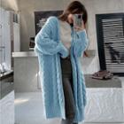 Open-front Cable-knit Long Cardigan In 5 Colors