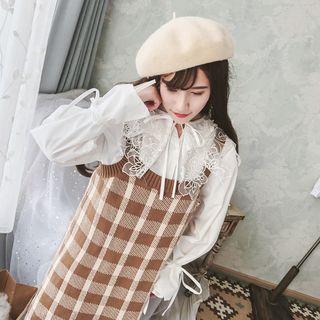 Lace Panel Shirt White - One Size
