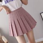 Checked Mini Pleated Skirt