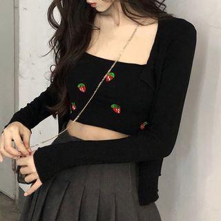 Strawberry Camisole Top / Cardigan
