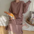 Fleece-lined Midi Pullover Dress