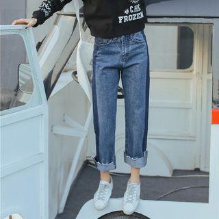 Two Tone High Waist Jeans