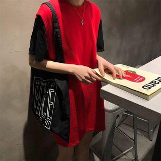 Label Applique Sleeveless Mini T-shirt Dress