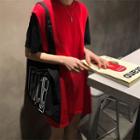 Label Applique Sleeveless Mini T-shirt Dress
